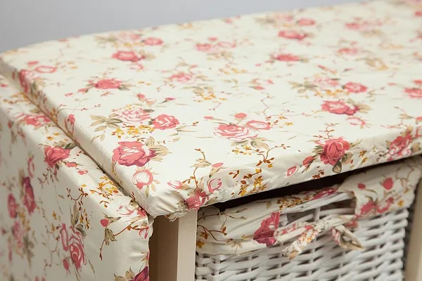 Гладильный комод с 3-я корзинами Secret De Maison CAMPANARD ( mod. PE-03 ) paulownia, мдф, 64x35x83см, butter white (слоновая кость), ткань -розочки фото 3