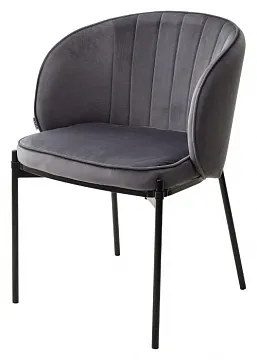 Стул DIANA BLUVEL-14 GREY, велюр / черный каркас