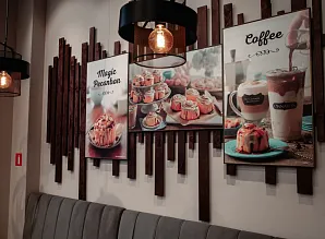 Барная стойка и мебель для кафе-пекарни Cinnabon в ТРЦ Экопарк в Санкт-Петербурге Фото 14