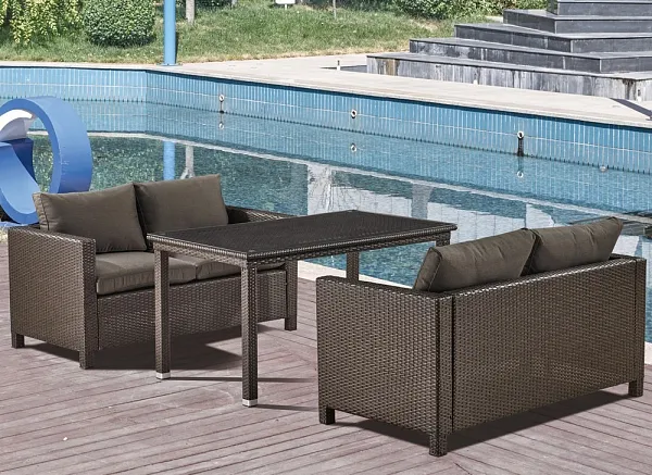 Обеденный комплект плетеной мебели с диванами T256A/S59A-W53 Brown фото 2
