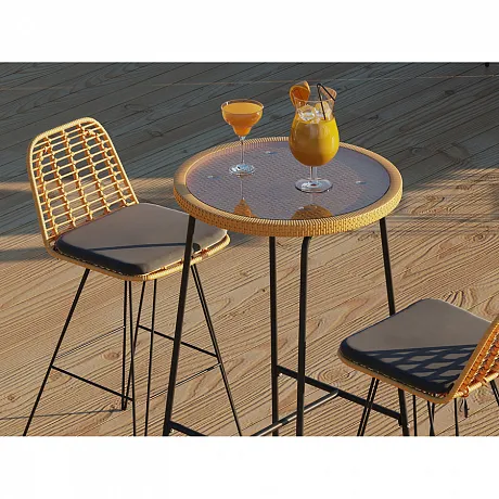 Стул барный Vetle Flat, ротанг фото 11
