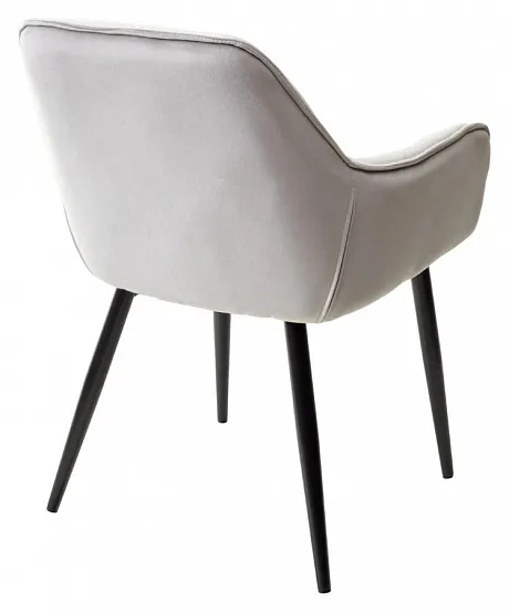 Стул TROY BLUVEL-03 LIGHT GREY, велюр/ черный каркас фото 3
