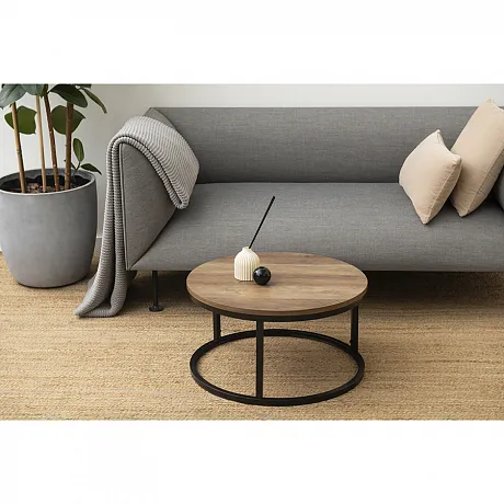 Набор из 2-х журнальных столиков Stanley, D60 см и D80 см, орех фото 5