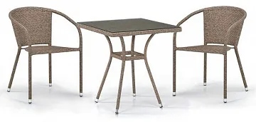 Комплект плетеной мебели T282BNT/Y137C-W56 Light brown 2Pcs