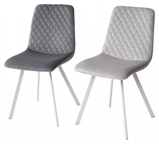 Стул DAIQUIRI BLUVEL-14 GREY / белый каркас, велюр фото 5