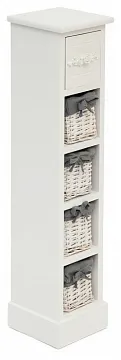 Тумба с 4 корзинами и ящиком  Secret De Maison FLORAL 5 ( mod. HX16-002NS ) paulownia, мдф, 20x20x85см, butter white (слоновая кость)
