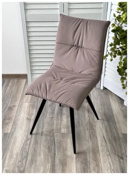 Стул CIRA VT7002-4 Тауп, без "пальчиковый" велюр/ черный каркас фото 2