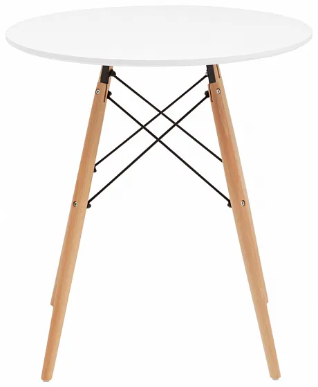 Стол круглый Eames DSW NEW D70 белый фото 2