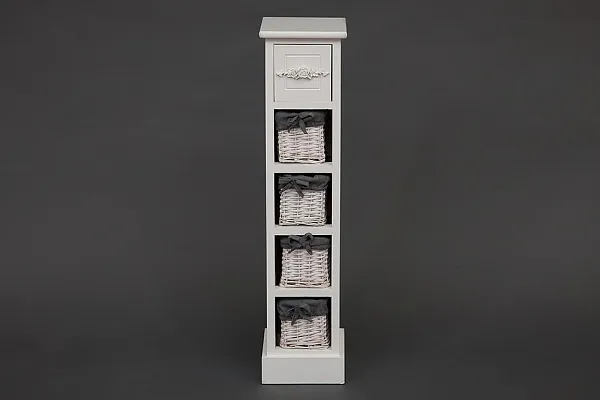 Тумба с 4 корзинами и ящиком Secret De Maison FLORAL 5 ( mod. HX16-002NS ) paulownia, мдф, 20x20x85см, butter white (слоновая кость) фото 5