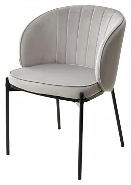 Стул DIANA BLUVEL-03 LIGHT GREY, велюр / черный каркас