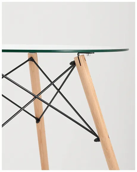 Стол Eames DSW NEW D80 стеклянный фото 3