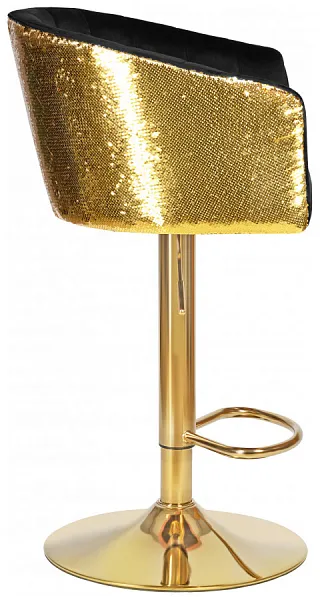 Стул барный DARCY GOLD SHINY (черный велюр с золотыми пайетками) фото 4
