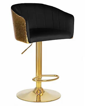 Стул барный  DARCY GOLD SHINY (черный велюр с золотыми пайетками)