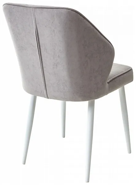 Стул VENA, цвет B22 Серый, велюр/ Белый каркас фото 2