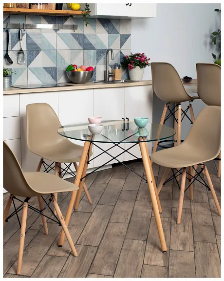 Стул Eames Style DSW бежевый (разборный каркас) фото 6