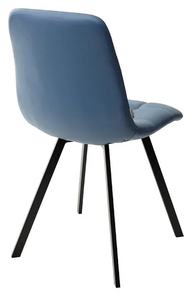 Стул CHILLI SQUARE HK017-17 глубокий голубой, PU/ черный каркас фото 3