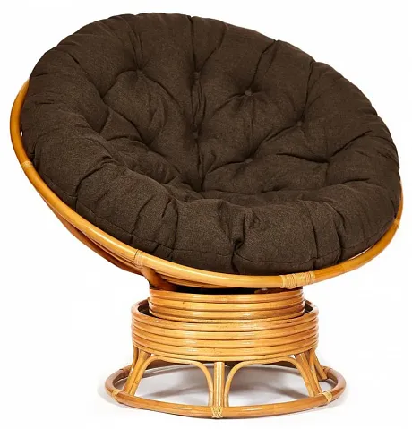 Кресло-качалка ",PAPASAN", w 23/01 B / с подушкой / Honey (мед), ткань Коричневый, 3М7-147