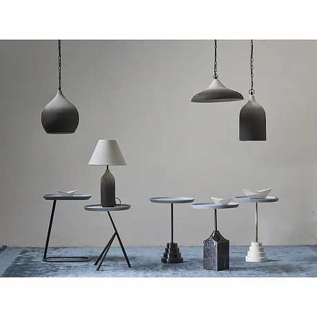 Столик приставной Sustainable Collection, D38 см, серо-голубой/черный фото 6