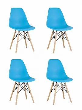 Стул Eames Style DSW бирюзовый x4 (разборный каркас)
