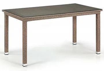 Плетеный стол T256B-W56-140x80 Light Brown