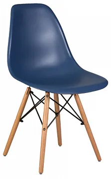 Стул DSW ножки светлый бук, цвет тёмно-синий BE-12