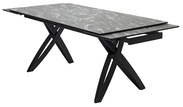 Стол PALERMO 180 TL-128 Испанская керамика черный контрастный мрамор / черный каркас, ®DISAUR фото 9
