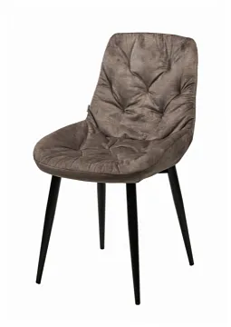 Стул VESTA PK6015-08 (VBP208) античный серо-бежевый, велюр / черный каркас