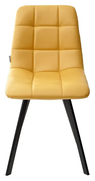 Стул CHILLI SQUARE HK017-19 глубокий желтый, PU/ черный каркас фото 2