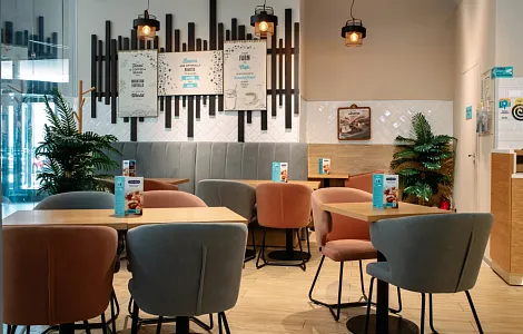 Барная стойка для кафе-пекарни Cinnabon в ТРК Прометей