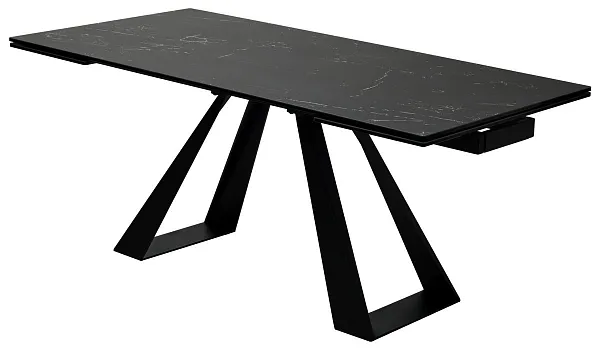 Стол FONDI 180 MARBLES NERO KL-116 Черный мрамор матовый, итальянская керамика/ черн.каркас, ®DISAUR фото 4