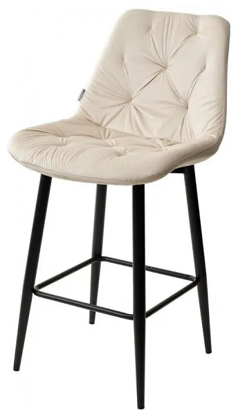 Полубарный стул YAM G062-03 светлый беж, велюр (H=65cm)