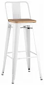 Стул барный TOLIX WOOD со спинкой белый глянцевый