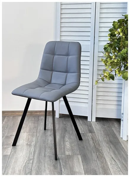 Стул CHILLI-Q SQUARE Oracul 965 Серый, экокожа PU / черный каркас, фото 6
