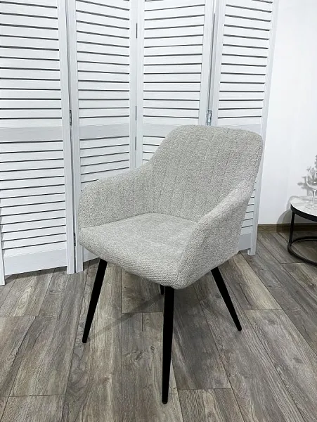 Стул BRANDY WZ2042-19 галечный серый фактурный велюр/ черный каркас фото 6