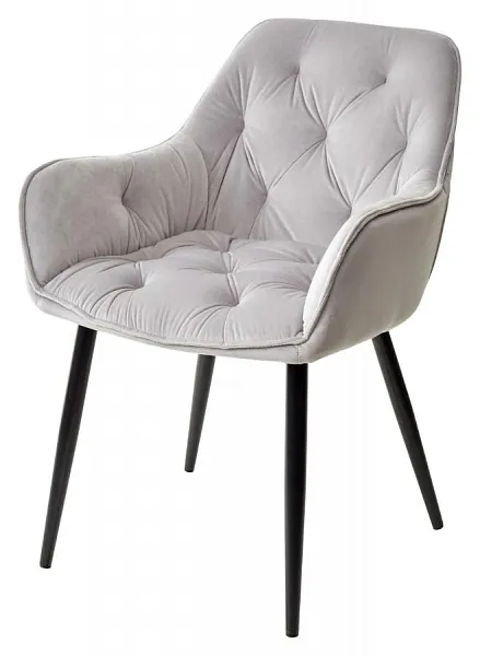 Стул TROY BLUVEL-03 LIGHT GREY, велюр/ черный каркас