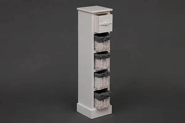 Тумба с 4 корзинами и ящиком Secret De Maison FLORAL 5 ( mod. HX16-002NS ) paulownia, мдф, 20x20x85см, butter white (слоновая кость) фото 9