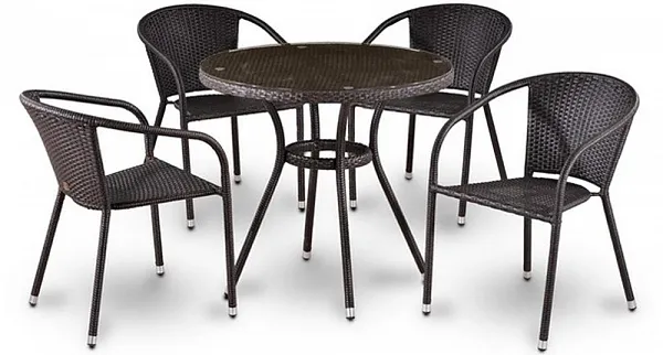 Комплект плетеной мебели T282ANT/Y137C-W53 Brown (4+1)