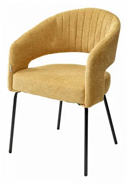 Стул SNUG WZ2042-05 горчичный, фактурный велюр / черный каркас, M-City