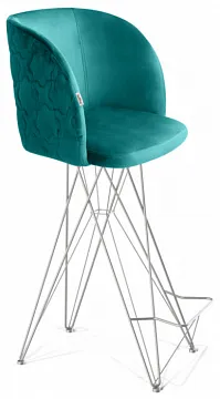 Стул барный SHT-ST33-1/S66 альпийский бирюзовый/хром лак