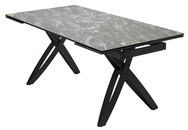Стол PALERMO 180 TL-128 Испанская керамика черный контрастный мрамор / черный каркас, ®DISAUR фото 11
