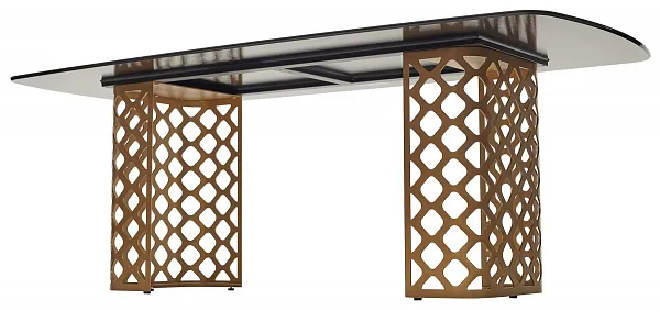 Стол CHIAVARI 220 KL-188 Контрастный мрамор матовый, итальянская керамика / Шампань, ®DISAUR фото 6