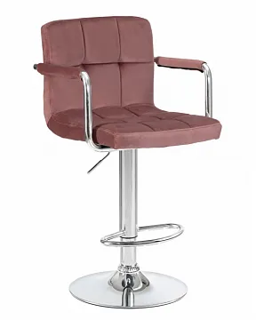 Стул барный KRUGER ARM пудрово-розовый велюр MJ9-32