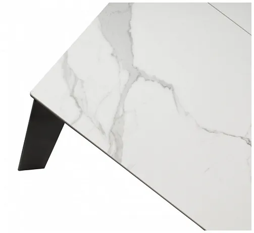 Стол CORNER 120 HIGH GLOSS STATUARIO керамика, стекло/ черный каркас, ®DISAUR фото 8