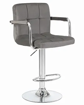 Стул барный KRUGER ARM серый велюр MJ9-75