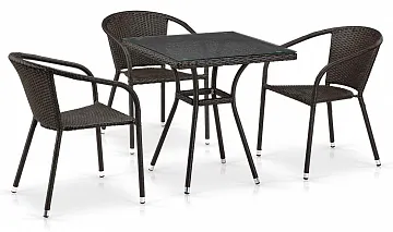 Комплект плетеной мебели T282BNT/Y137C-W53 Brown 3Pcs