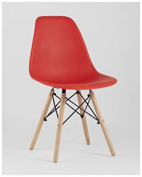 Стул Eames Style DSW красный (разборный каркас) фото 3