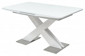 Стол CONTI 140 WHITE GLASS белый глянец М-City