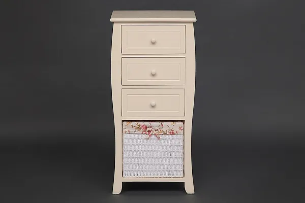 Тумба с корзиной и 3 ящиками Secret De Maison ARC 3 (mod. HX16-828 S ) paulownia, мдф, 86x40x30см, butter white (слоновая кость) фото 3