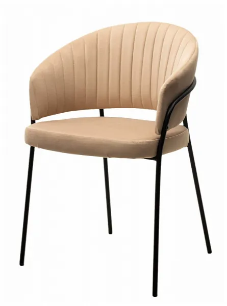 Стул JUST, цвет Grand 05 Бежевый, велюр / черный каркас