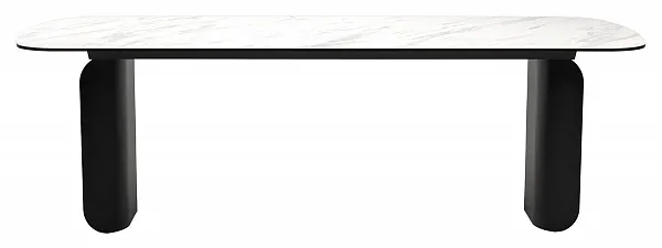Стол NORD 240 MARBLES KL-99 Белый мрамор, итальянская керамика / черный каркас, ®DISAUR фото 4